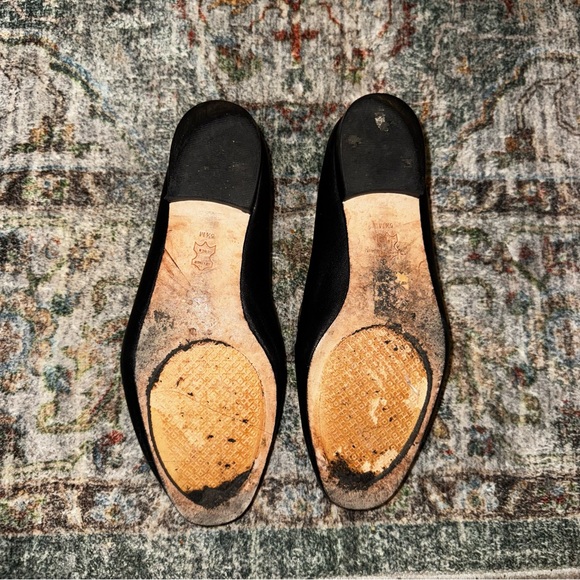 TORY BURCH LEATHER MINI BENTON LOAFERS GOLD CHAIN CHARM BLACK 5.5M” - Picture 5 of 7